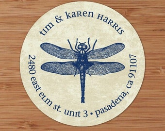 Distressed Dragonfly - Custom Address Labels or Stickers