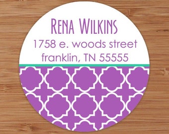 Quatrefoil Pattern - Custom Address Labels or Stickers