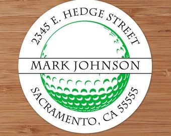 Golf Ball - Custom Personalized Address Labels or Stickers