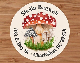 Mushrooms Custom Address Labels or Stickers