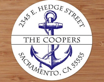 Nautical Anchor - Custom Address Labels or Stickers