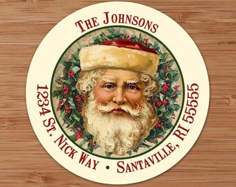 Vintage Santa Claus - CUSTOM Christmas Address Labels or Stickers