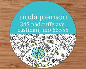 Nina (Mod Floral) Custom Address Labels or Stickers