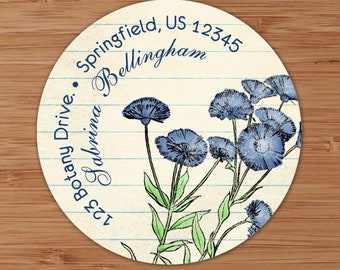 Blue Cornflowers - Address Labels or Stickers