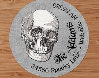 Spooky Skull - Custom Address Labels or Stickers