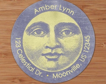 Celestial Moon - Custom Address Labels or Stickers