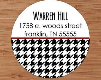 Houndstooth Plaid - Custom Personalized Address Labels or Stickers