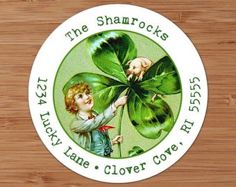 Vintage St. Patrick's Day - CUSTOM Address Labels or Stickers