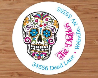 Sugar Skull - Custom Address Labels or Stickers