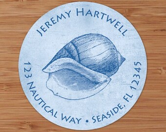 Seaside Collection (Conch Shell) Custom Address Labels or Stickers