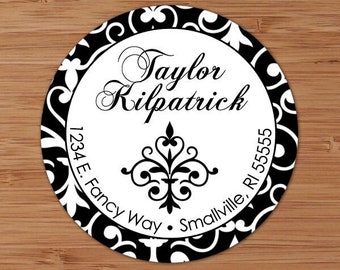 Classic Damask Custom Address Labels or Stickers