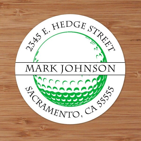 Golf Ball - Custom Personalized Address Labels or Stickers