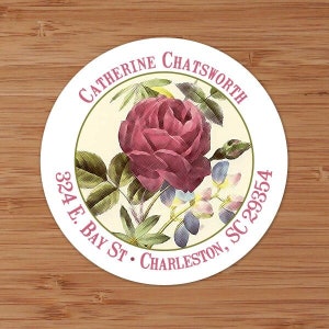 Watercolor Rose - Custom Address Labels or Stickers