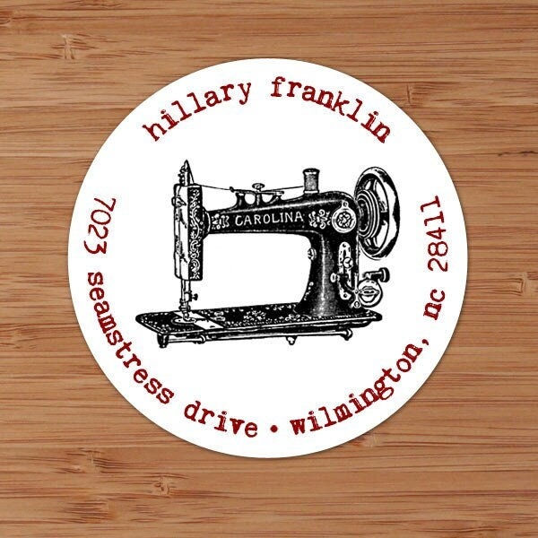 Vintage Sewing Machine - Custom Address Labels or Stickers