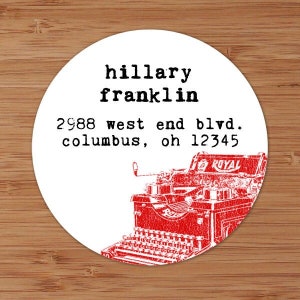 Vintage Typewriter Custom Address Labels or Stickers