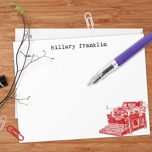 Custom Typewriter Note Cards Etsy