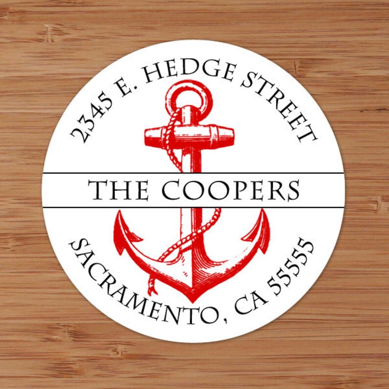 Nautical Anchor Custom Address Labels or Stickers image 2