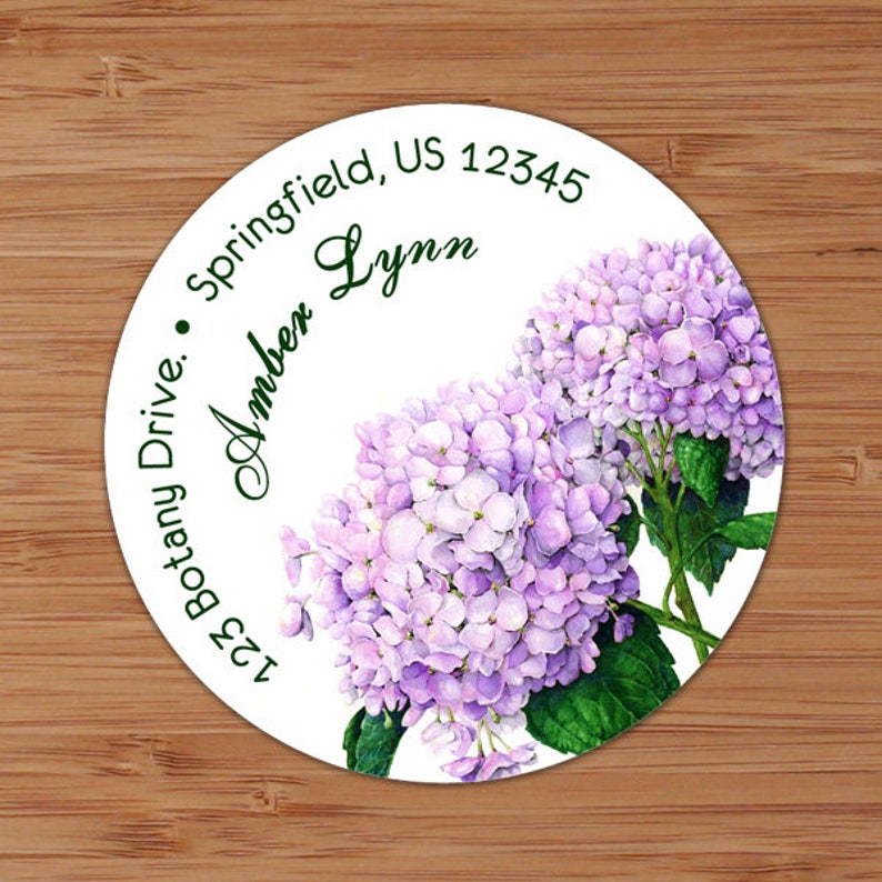 Address Labels or Stickers Hydrangeas