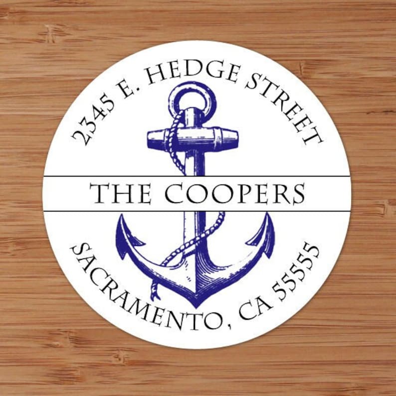 Nautical Anchor Custom Address Labels or Stickers image 1
