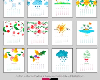 2024 Desk Calendar - Watercolor Seasons with Clear Case