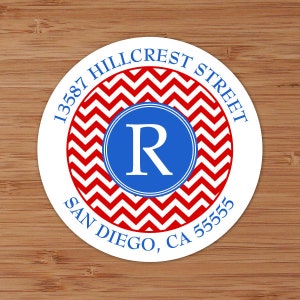 Chevron Initial Custom Address Labels or Stickers image 2