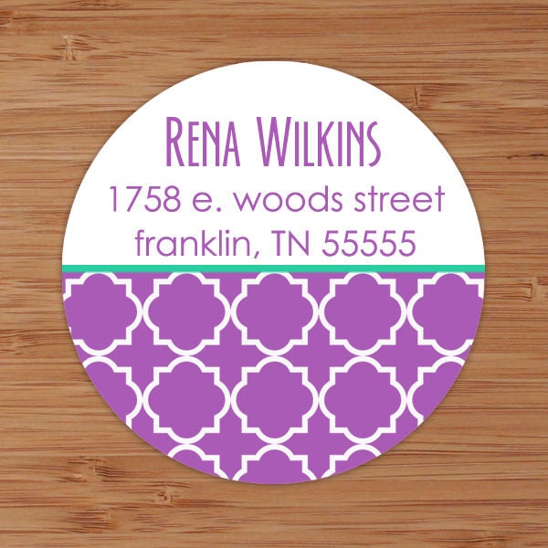 Quatrefoil Pattern - Custom Address Labels or Stickers