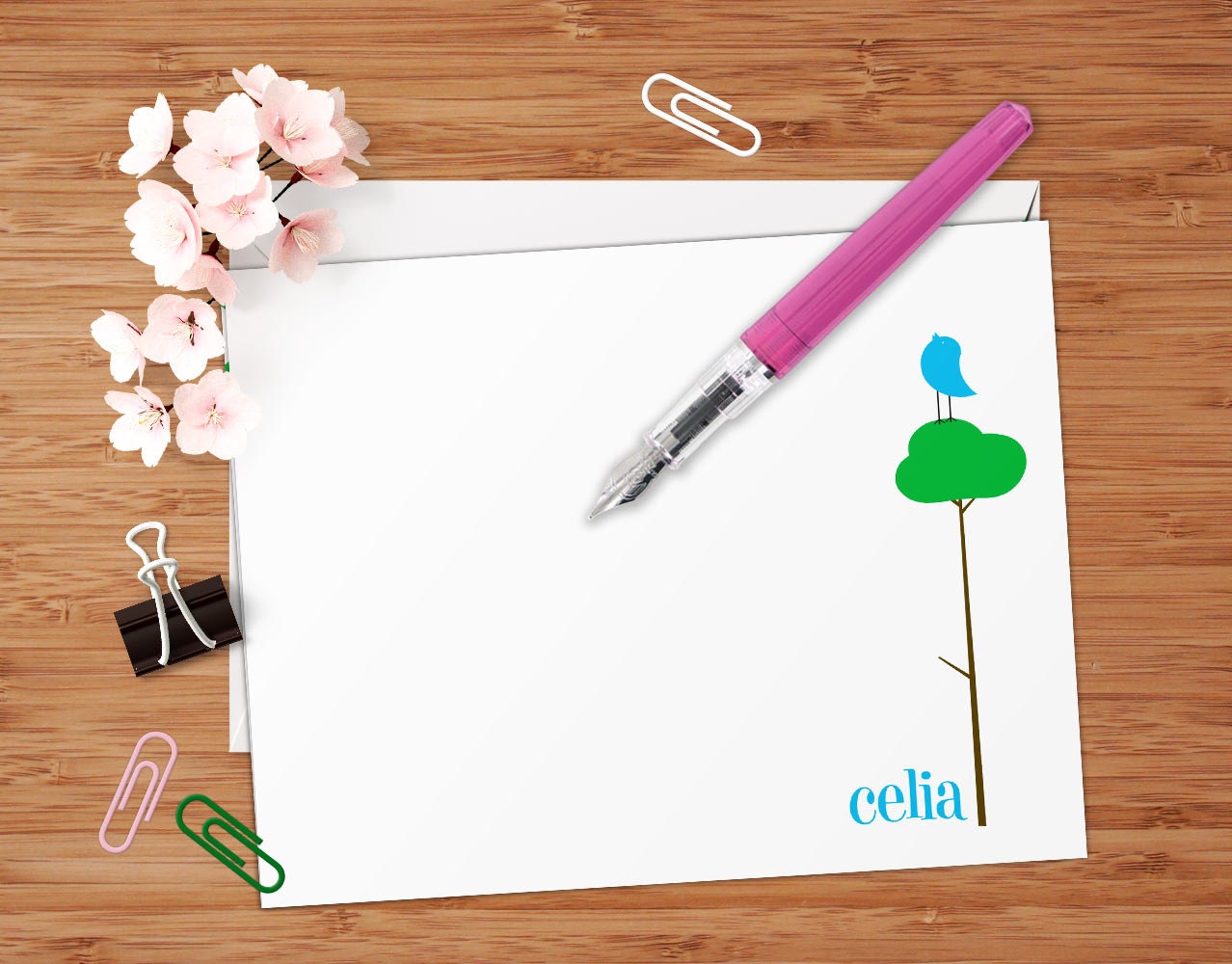 Celia (mod Bird on Tree) Custom Address Labels or Stickers - Etsy