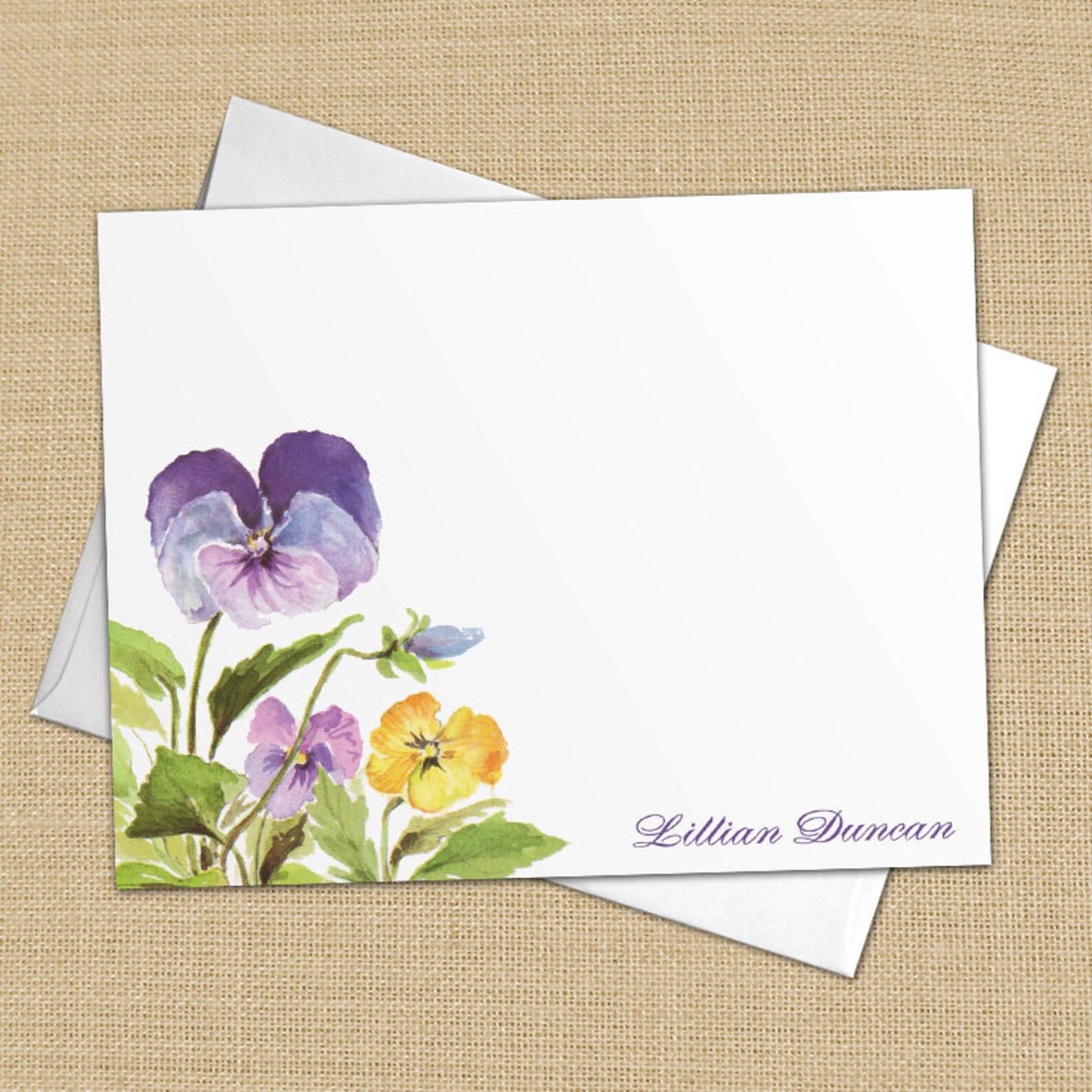 Purple and Gold Pansies Custom Address Labels or Stickers Etsy