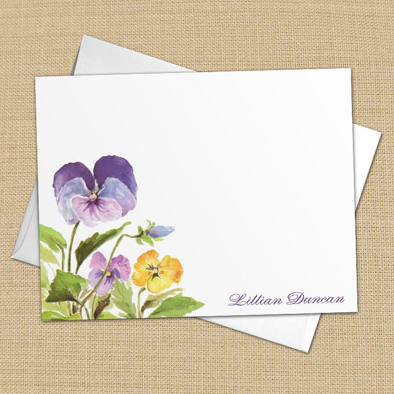 Purple and Gold Pansies Custom Address Labels or Stickers image 3