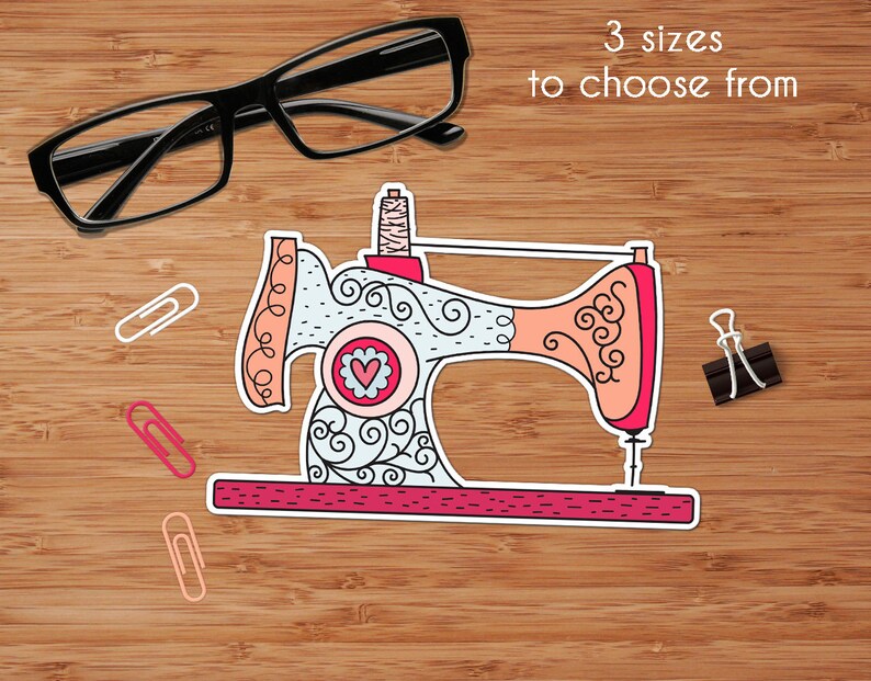 Vintage Style Sewing Machine Vinyl Decal Sticker for Laptops Etsy