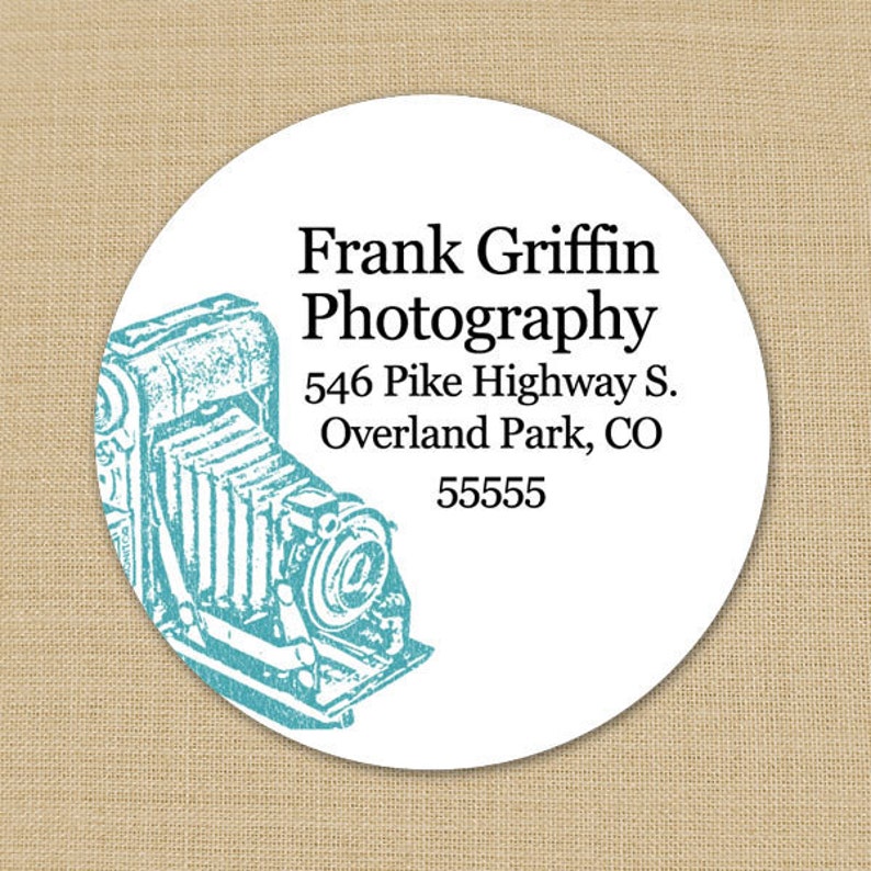 Vintage Camera Set of 8 CUSTOM Personalized Flat Note Cards Stationery
