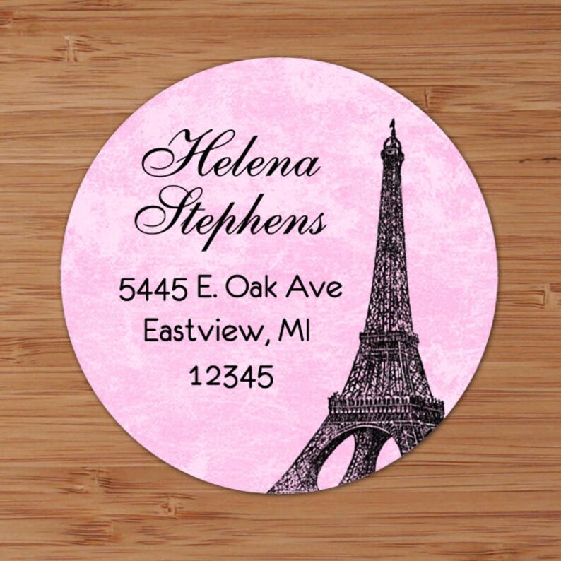 Shabby & Distressed Eiffel Tower Custom Address Labels or Etsy