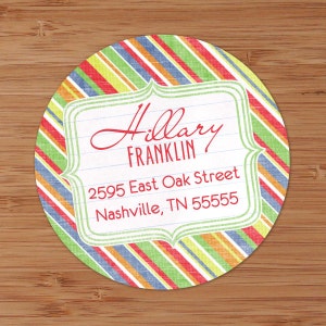 Shabby Stripes Custom Return Address Labels or Stickers image 1