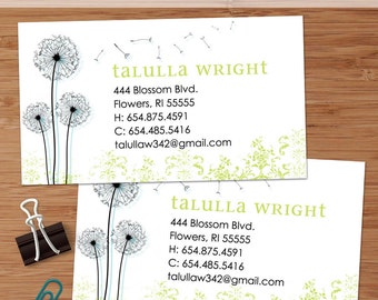 Dandy Dandelion - 50 Custom Business or Calling Cards