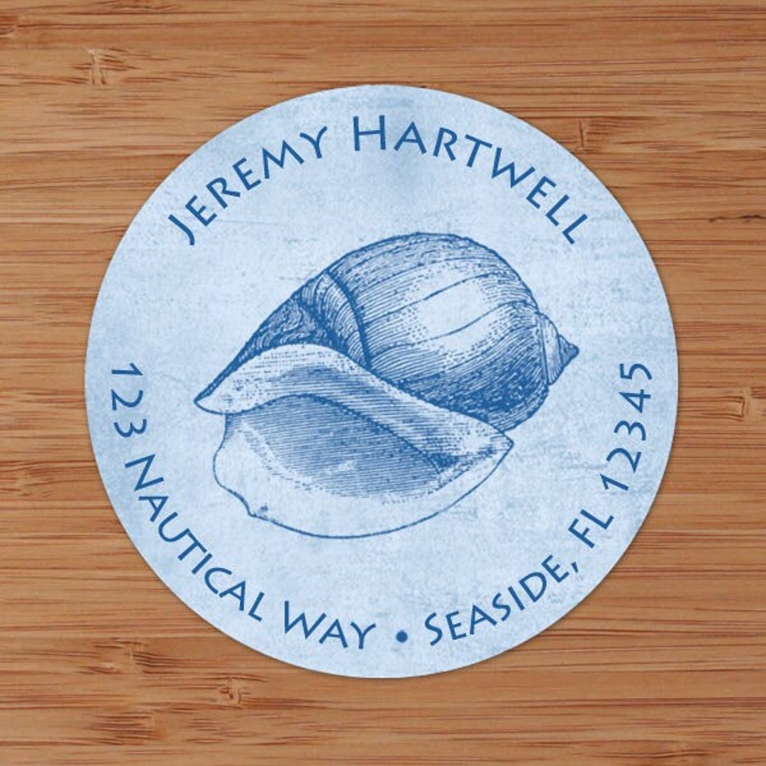 Seaside Collection (conch Shell) Custom Address Labels or Stickers - Etsy