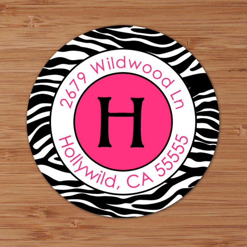 Custom Address Labels or Stickers Zebra Wild Side