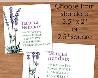 Lavender Botanical - 50 CUSTOM Business or Calling Cards