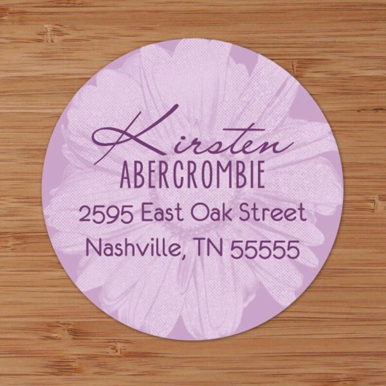 Lavender Daisy Custom Address Labels or Stickers image 1