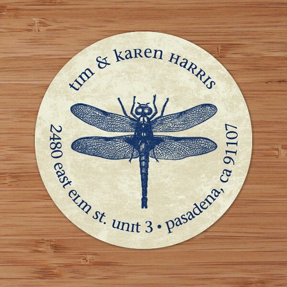 Distressed Dragonfly - Custom Address Labels or Stickers