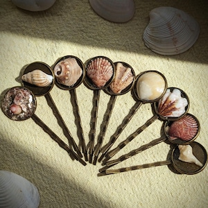 Seashell Bobby Pins | Real Shell Hair Clips | Beach Wedding & Boho Coastal Hair Accessories