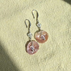 Pink Mother of Pearl Drop Earrings
