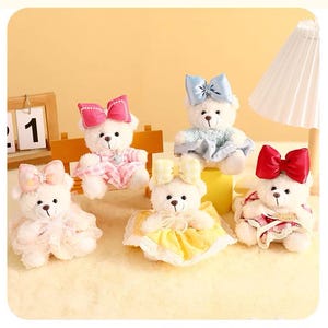 Handmade Plush Teddy Bear Keychain: Soft Plushie Bag Charm
