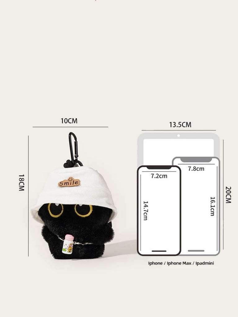 Générique Clés de peluche noire, ornements de pendentif pour chats en peluche, pendentif sac à dos de de dessin animé, 2 cm / 4,7 pouces Générique Clés de peluche noire, ornements de pendentif pour chats en peluche, pendentif sac à dos de de dessin animé, 2 cm / 4,7 pouces