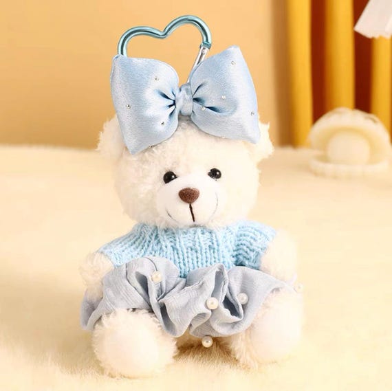 1 Pezzo Portachiavi A Peluche Con Gibbone Bianco Cartone Animato Per Donne, Portachiavi Morbido Con Animale A Peluche Kawaii | SHEIN ALIA