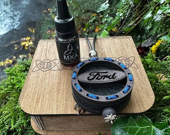 Personalized Wooden Car Air Freshener for Ford Birch Wood Logo + Scent Oil