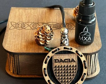 Dacia Wooden Car Air Freshener | Refillable Wood Diffuser | Gift for Driver | Handmade Car Accessory