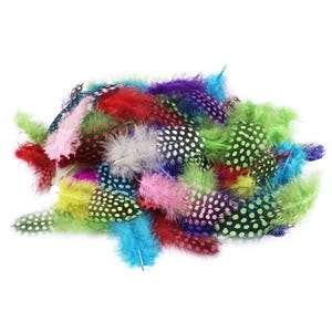Piume di faraona, fagiano, 100 pezzi, piume naturali maculate, sciolte, 5-8 cm, per artigianato, acchiappasogni, decorazione con piume, piccole piume tinte