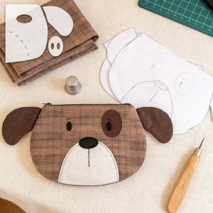 Dog Zip Pouch Cutting Template 1/3pcs, Reusable Acrylic Stencil for Sewing, Quilting, Cosmetic Bags, DIY Zipper Pouches, Craft Pattern