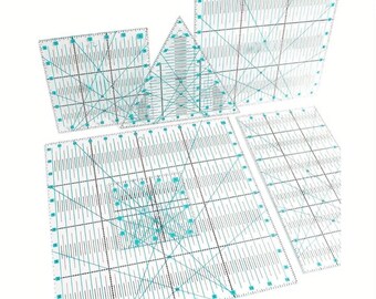 4-Pack Square Acrylic Quilting Rulers - Non-Slip Grid Lines For Precise Fabric Cutting & Sewing