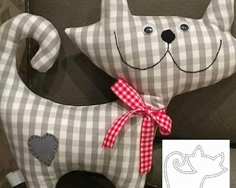 Plantilla de gato para mascotas, plantilla acrílica duradera, herramienta de costura y patchwork para cortar tela, hacer bolsos e imprimir animales personalizados.